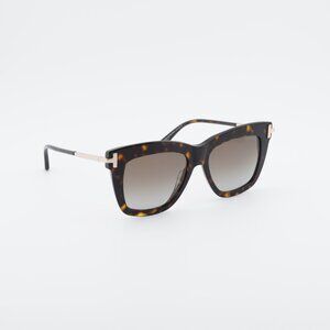 Tom Ford Dasha FT0822 52H Sunglasses Havana/Gold Square Frame, Polarized Lenses